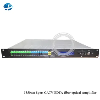 

Original Hot sale 1550nm CATV WDM 8port EDFA, 1U/80W high power 16dBm with WDM optical fiber Amplifier