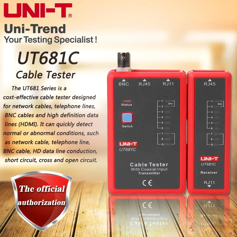 UNI-T UT681C кабельный тестер сети/телефонная линия двойной Тестер светодиодный дисплей состояния руководство/автоматическое выключение