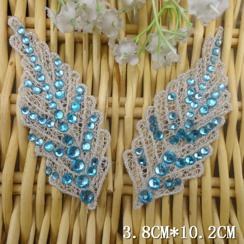 

Free shipping 3.8cm*10.2cm white and black Water soluble flower with diamonds lace DIY manual accessories Garment accessories