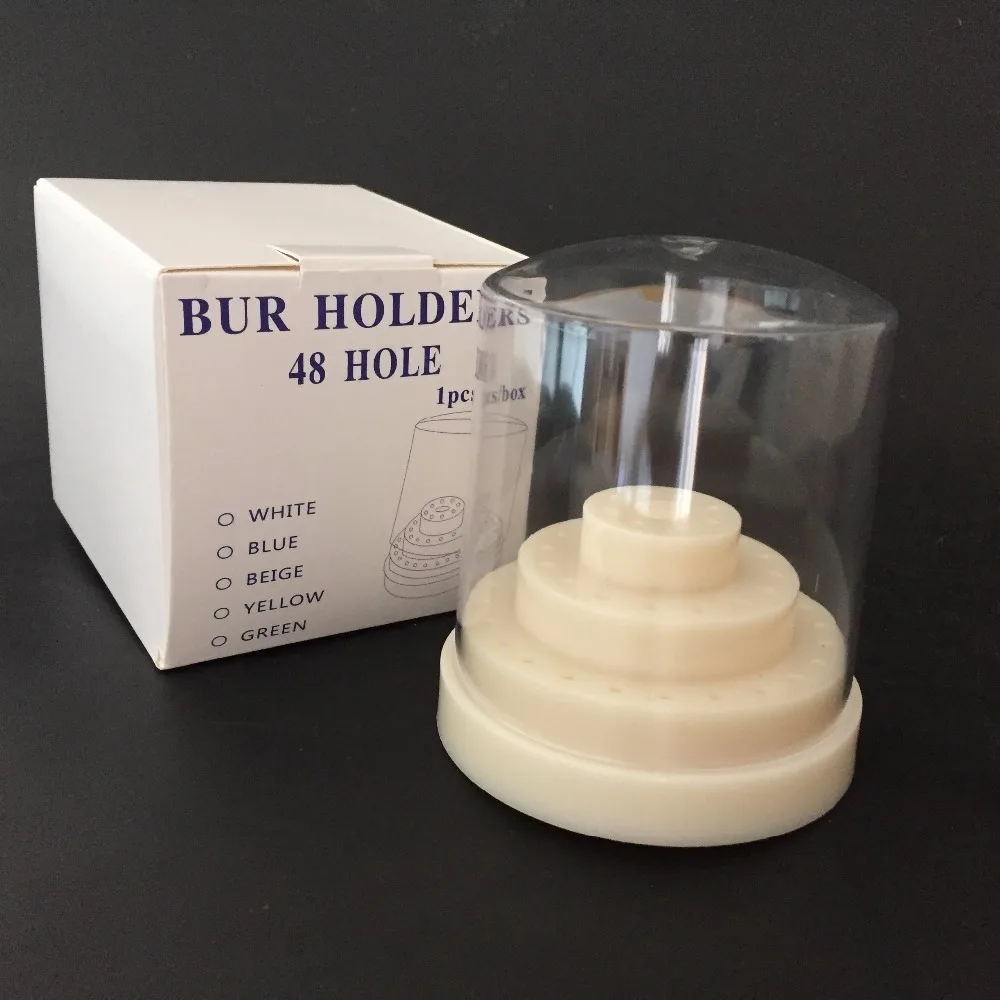 

Dental Lab Instrument 48 Holes (Round) Holes Plastic Bur Holder Burs Block Case Box For Diamond Bur Holder 2.35mm