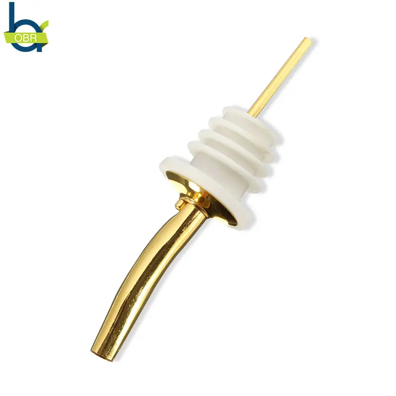 

OBR 2PCS Stainless Steel Liquor Pourer Whisky Liquor Oil Wine Bottle Long Pourer Cap Spout Stopper Mouth Dispenser Bar Tools