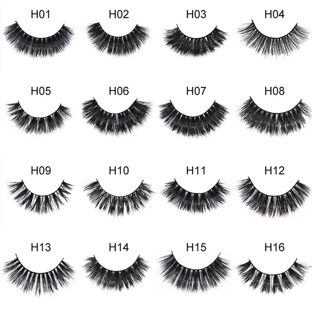 

50 Pairs Eyelashes 3D Thick Faux Mink Eye Lash Collection Handmade Black Band Fake Lashes Full Strip Eyelash Wholesale 48 Styles