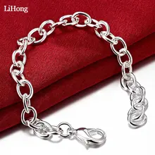 Классический с серебряным покрытием ювелирные изделия Омаров Пряжка O браслет с буквами для женщин модный подарок