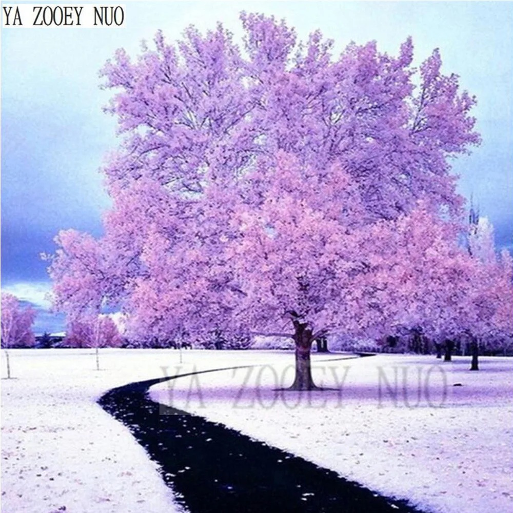 

YA ZOOEY NUO DIY 5D Diamond Painting Snow Tree Cross Stitch Diamond Embroidery Patterns Full rhinestones mosaic Snow decor K1445