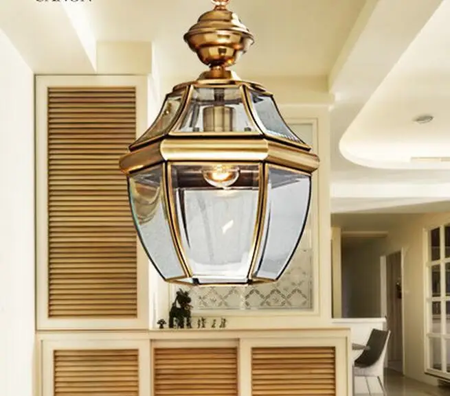 American all copper chandeliers balcony aisle lights entrance