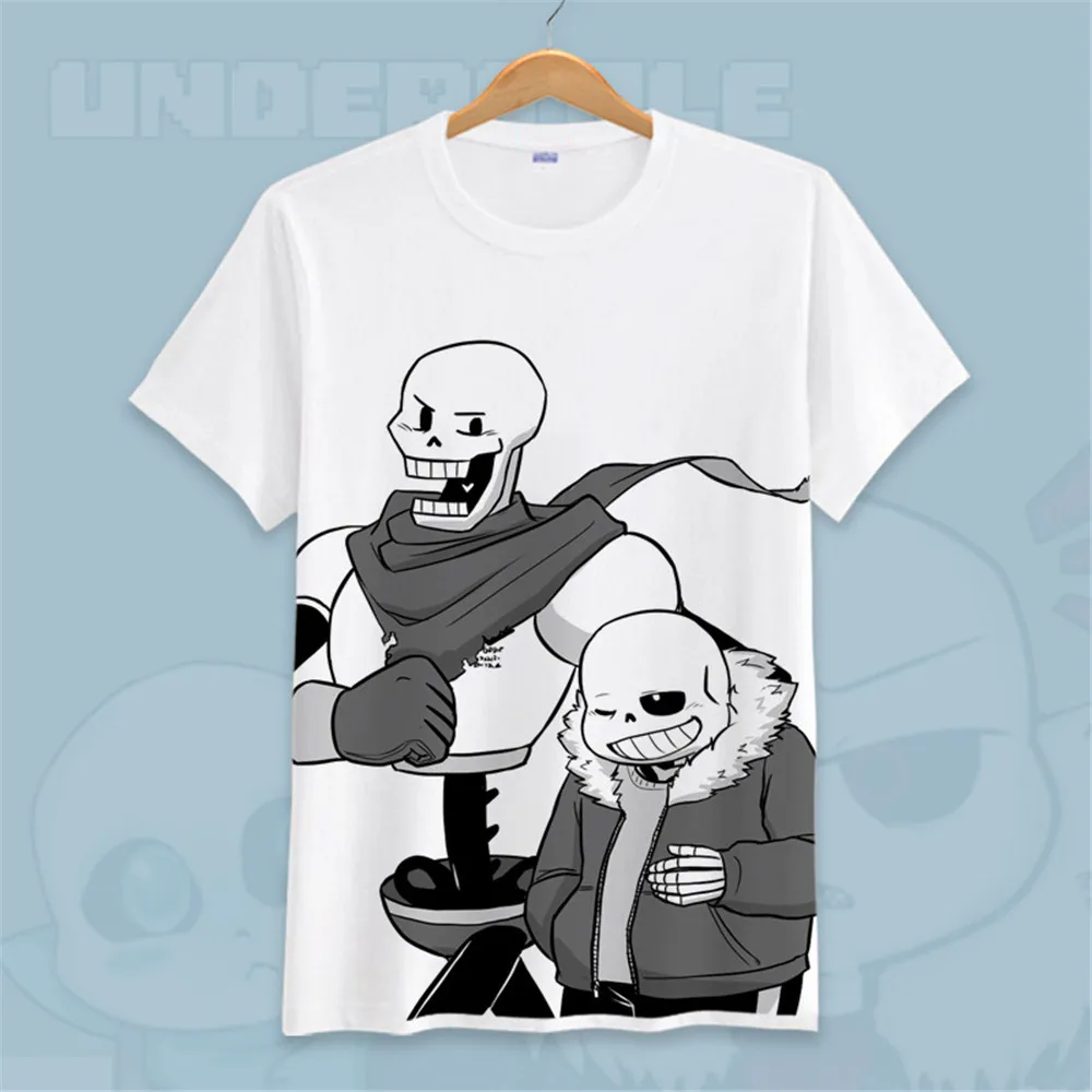 Игра «Undertale» футболка с коротким рукавом Undertale sans and papyrus футболка для подростков череп brother аниме одежда подарок Топ футболки