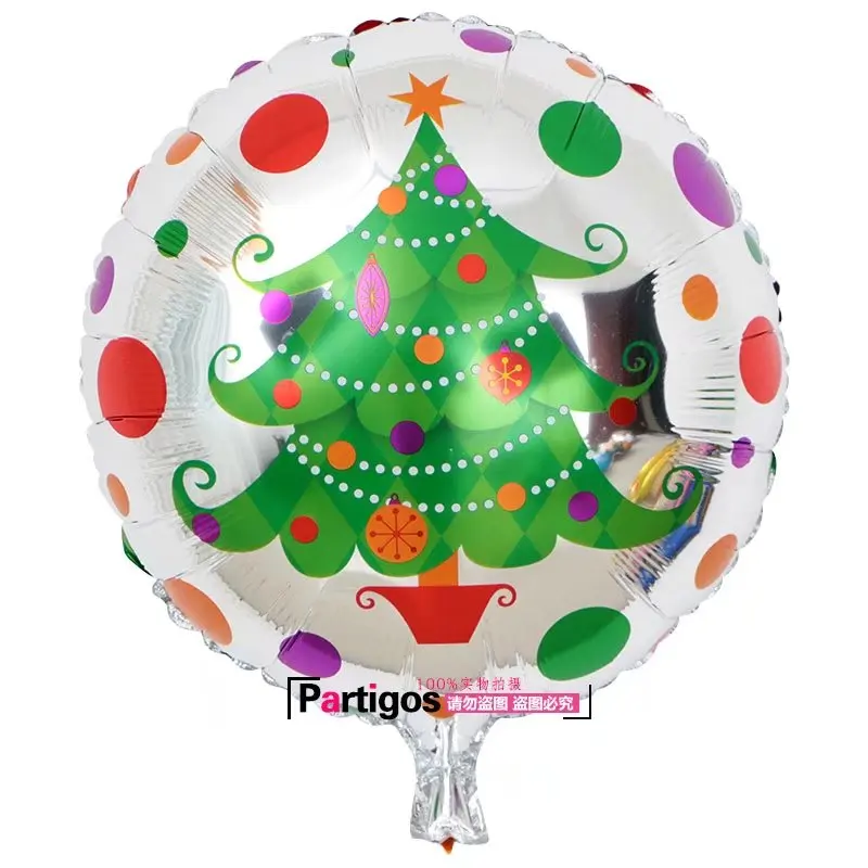 Разноцветные шары из фольги с изображением Санта-Клауса, снеговика, рождественской елки, 10 шт., 18 дюймов, новогодние вечерние шары с гелием