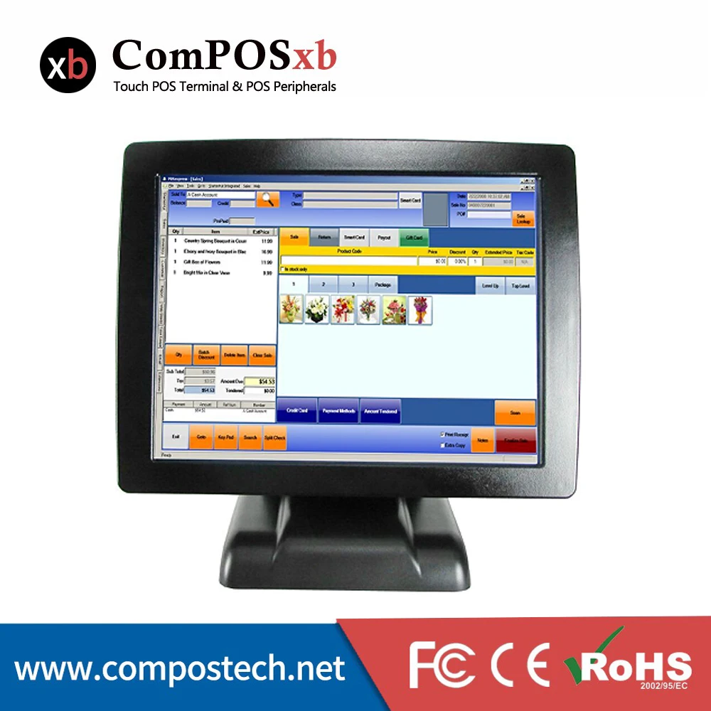 

China pos system 15 inch pos ternimal touch screen display all in one windows for ordering system