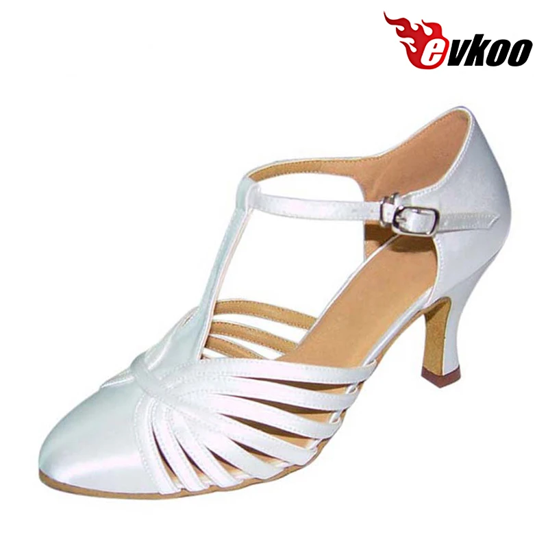 Evkoo/танцевальная обувь для женщин, 6 цветов на выбор, размеры США 4-12, танцевальная обувь для латинских танцев на каблуке 7 см Женская обувь на заказ Evkoo-026