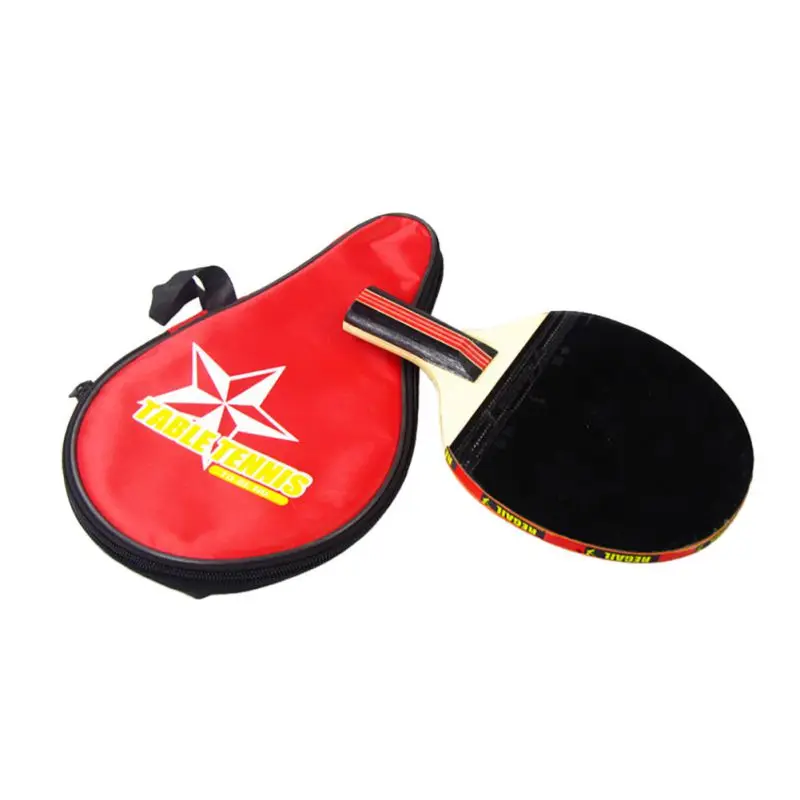 

1pcs Table Tennis Rackets Solid Red Long Handle Shake Hand Ping Pong Paddle + Waterdichte Tas Pouch Rode Racquet Sports
