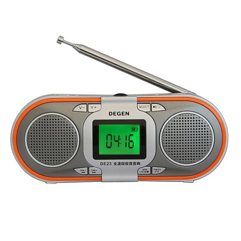 Радиоприемник DEGEN DE23 FM /MW/SW многодиапазонный портативный DSP радиоприемник mp3 плеер