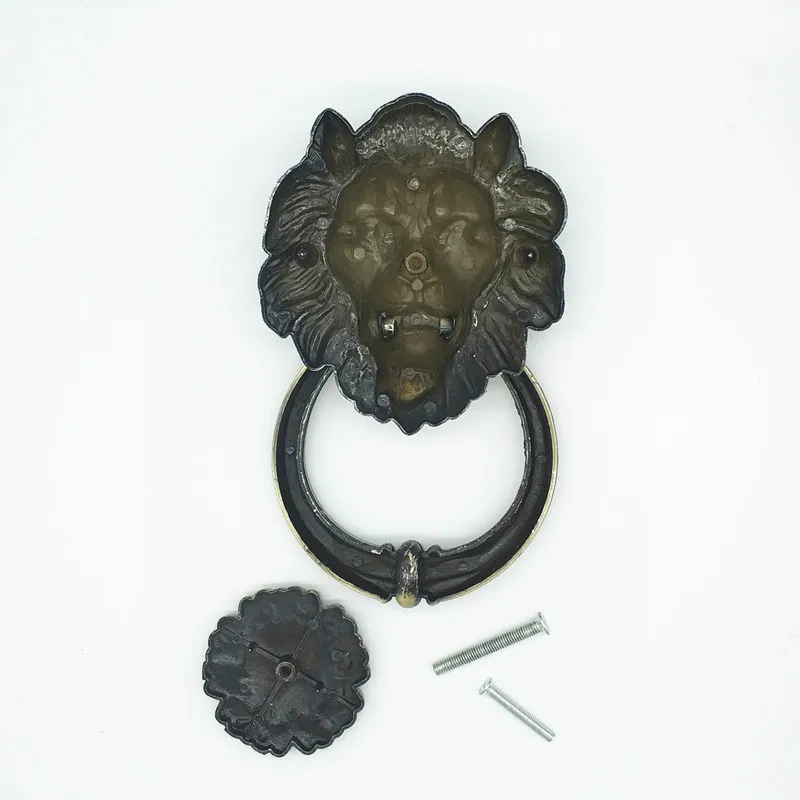 JD 20 см Большой античный лев дверной молоток Львиная голова дверные ручки Львы домашний декор оборудование для обработки мебели