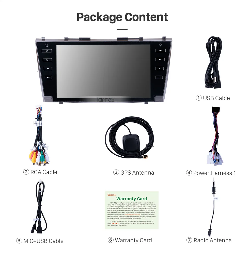 Discount Harfey Car Multimedia Player For 2007-2011 Toyota Camry Android 8.0 Car Auto Radio 8-core 1024*600 HD 9 Inch GPS Stereo Audio 22