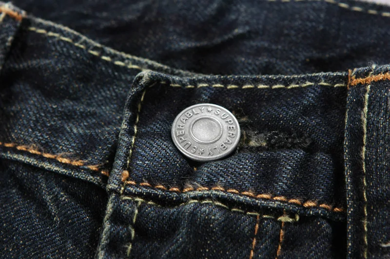 Японский Стиль модные Для мужчин джинсы Высокое Качественный хлопок прямой крой Уничтожено джинсы Для мужчин сломанные брюки Винтаж