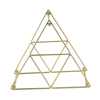 

Iron Art Wine Storage Rack Pyramid Shape Geometric Wine Display Shelf Household Disassemble Grape Wine Holder