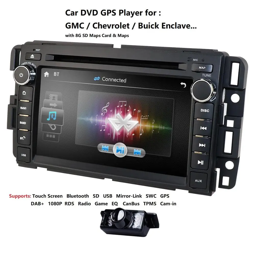 

Car Stereo DVD Player For GMC Chevy Silverado 1500 2012 GMC Sierra 2011 2010 7''Double Din In Dash Touchscreen FM/AM Radio GPS