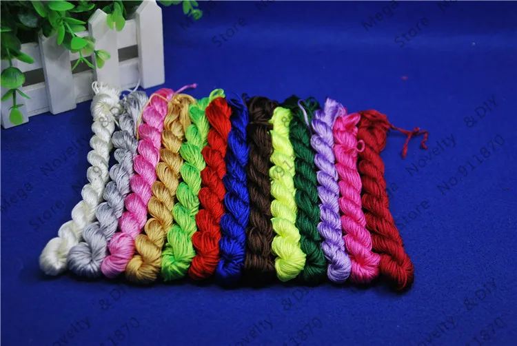 Kumihimo cords 10pcs 25meters/pcs Multi 1mm Macrame Nylon Cord Silk Beading Thread Bead Cord String Braided Bead DS206