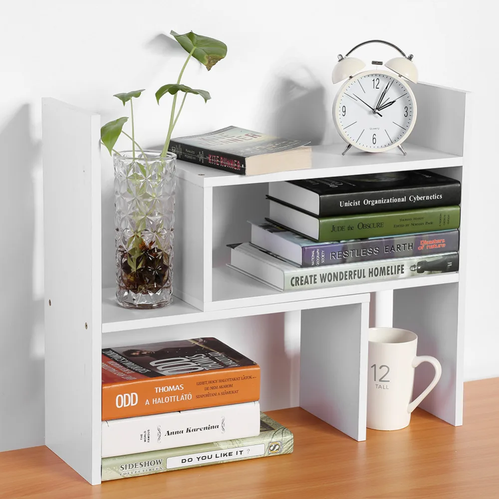Computer Desk Bookshelf Desktop Bookcase Student Easy Shelves