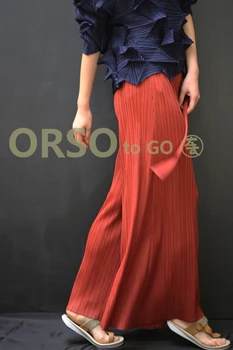 

Pleated women's spring and summer culottes fall wide leg pants large size new free shipping