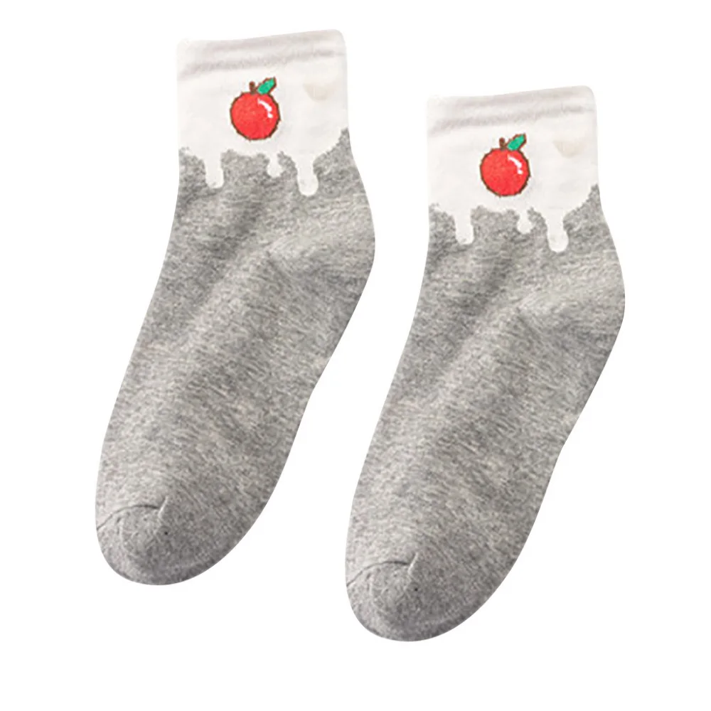 2019 Summer men and women fruit cotton short socks peach banana milk pattern sports socks breathable anti-slip socks 40M22 (8)