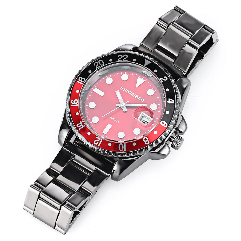 hot fashion role watches for men womens watches quartz wrist clock free shipping black steel bracelet (2)