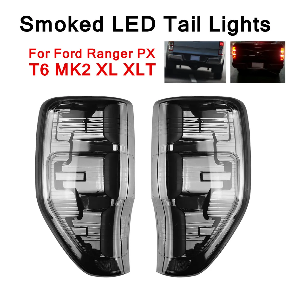 Полный светодиодный светильник s задний фонарь светильник Smoked Edition автомобильный энергосберегающий низкое энергопотребление ABS для Ford Ranger PX T6 MK2 XL XLT