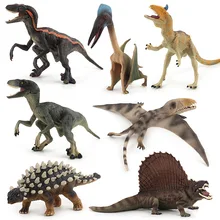 Jurassic Dinosaurs Toy Action Figures Tyrannosaurus Pterosaur Carnotaurus Model Plastic Animal Collection Toys For Children E