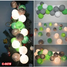 Пастельные зеленые, серые, белые, 20 шт./компл., ватные шарики, гирлянды, сказочные вечерние для свадьбы дома и сада декор для патио C-007