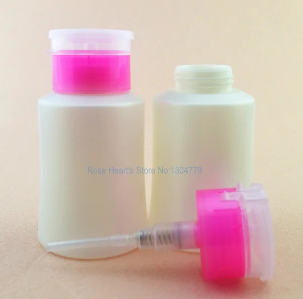 

2PCS Pink Nail Art Pump Dispenser Polish Remover Cleaner Empty Bottle Refillable Bottles 150ml Drop shipping