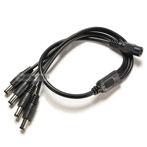 

1PC DC 12V 1 Female to 4 Male CCTV Security Camera Power Supply Adapter Cable 2.1mm x 5.5mm Y Splitter Connector Cord