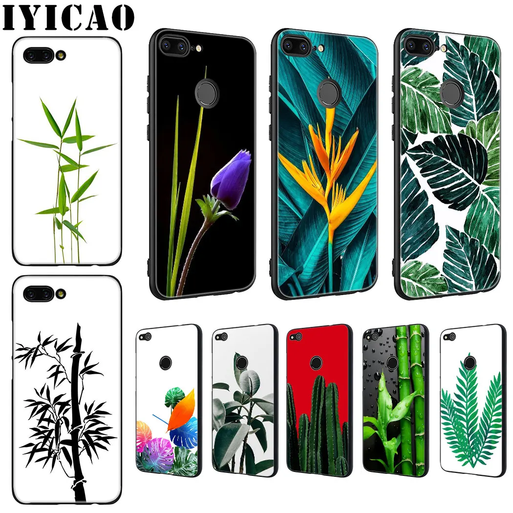IYICAO Plant leaves Soft Phone Case for Huawei Honor 6A 7A 9X 20 Pro 7C 7X 8 9 10 Lite 8X 8C Note View |