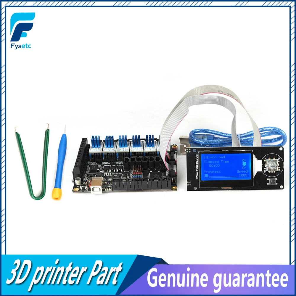 FYSETC F6 V1.3 плата + MINI12864 ЖК-дисплей mini 12864 6 шт. TMC2208 V1.2 Драйвер шагового двигателя для