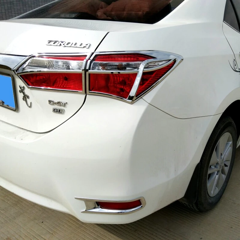 

For Toyota Corolla 2014 2015 ABS Chrome Tail Rear Light Covers Trims Lamp Hood Car Styling Accessories 4pcs/set