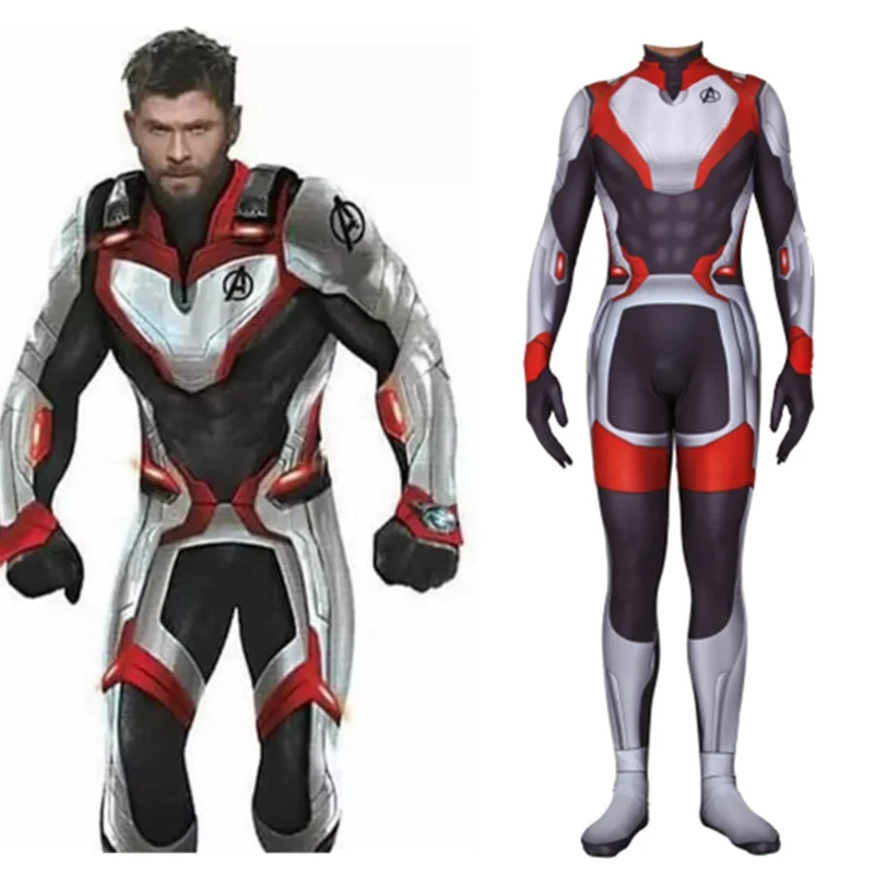New 3D Movie Avengers Endgame Quantum Realm Cosplay Costume Captain America Superhero Captain Marvel Zentai Jumpsuits Bodysuit
