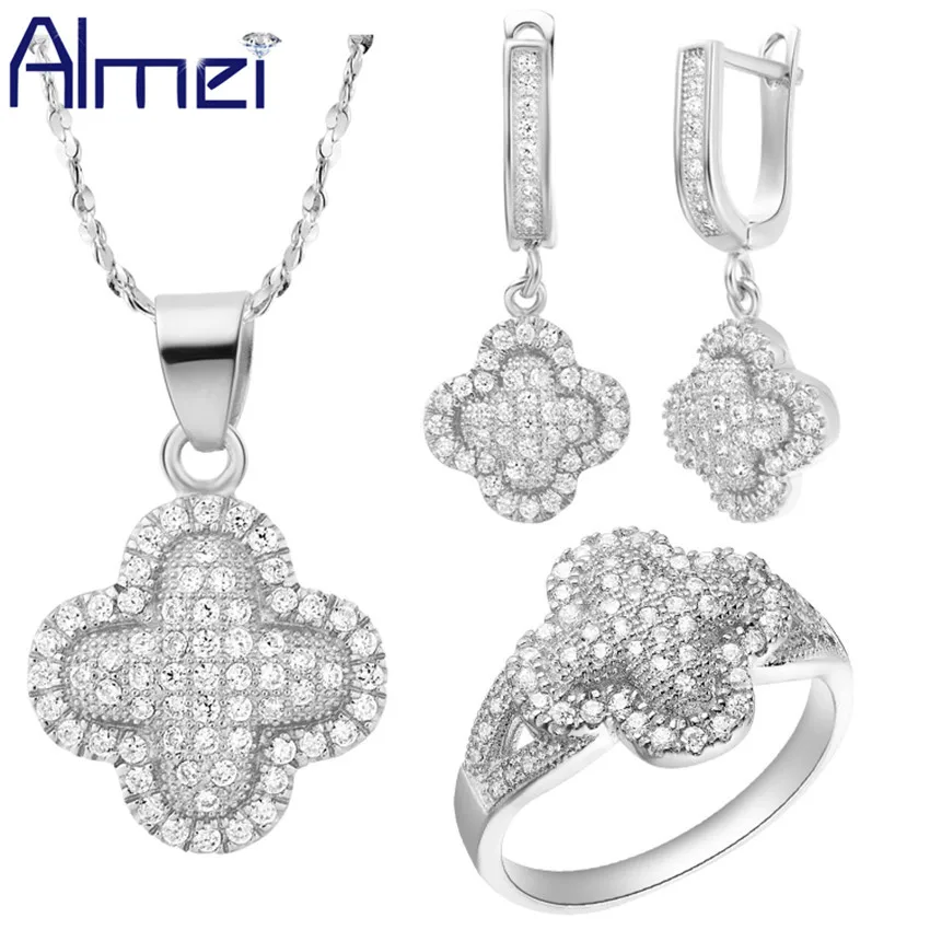Almei 2016 заводская цена женские Украшения серебряные модные наборы ювелирных