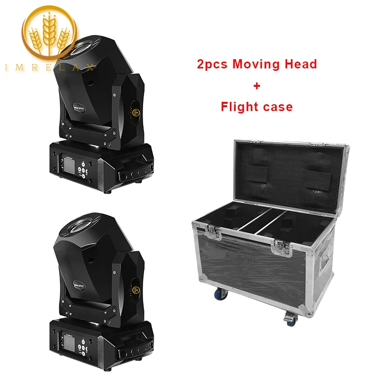 

IMRELAX 2PCS 90W LED Spot Moving Head Light 3 Facet Prism Rotating GOBO LED Moving Head Disco Light with Flight Case Package