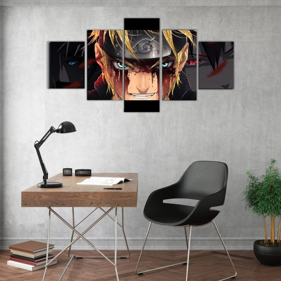 5 Piezas De Decoracion De Pared Del Hogar Arte Hd Impreso Naruto