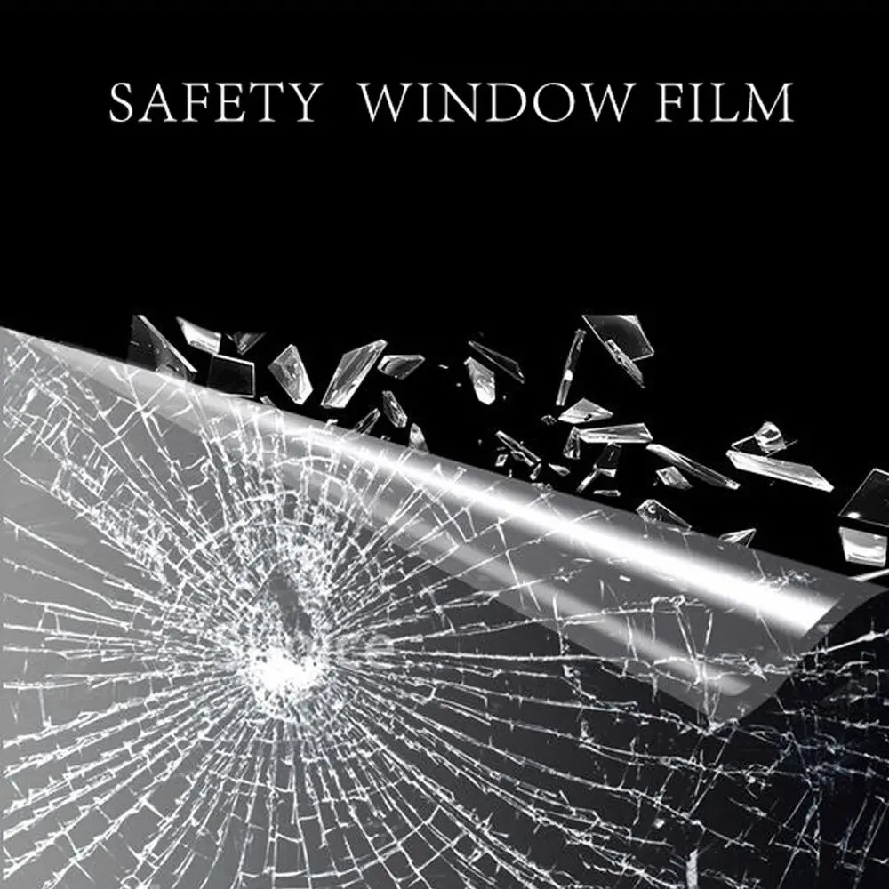 

1.52x0.5m/60"x20" 4mil Transparent Safety and Security Window Films Anti Shatter UV Protection Glass Film Self-Adhesive