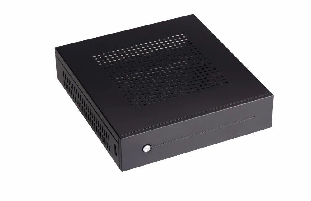 Steel mini HTPC Case Black Mini ITX Cases Computer Gaming PC Desktop Case With WallMount Bracket And VESA Screws Steel mini HTPC Case Black Mini ITX Cases Computer Gaming PC Desktop Case With WallMount Bracket And VESA Screws