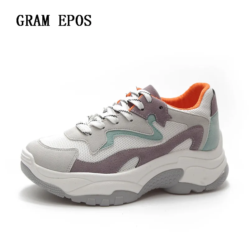 

GRAM EPOS Shoes Women 2018 Fashion Basket Women Platform dadly Shoes Lace Up Woman Trainers