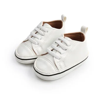 

White Color Baby PU Leather Shoes Hot Moccs Shoes Infant Boy Girl Soft Soled Non-slip Sneakers First Walkers 0-18 Months.CX06B