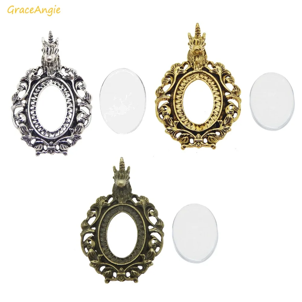 GraceAngie 3 компл./упак. Цинковый Сплав Единорог установка пустой поднос база со