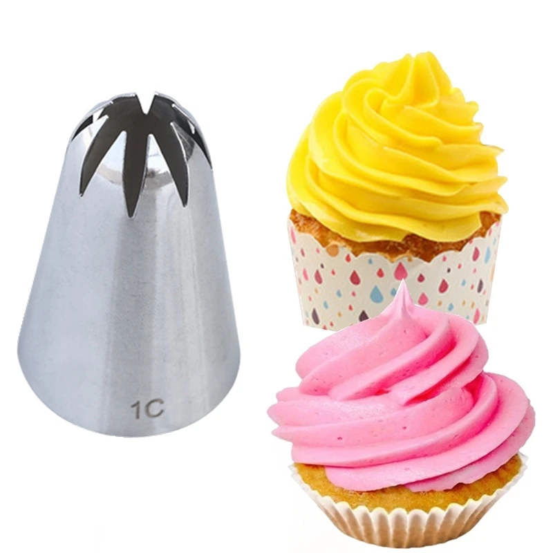 

1 Piece #1C Piping Nozzle Decorating Icing Tips Large Size Cream Flower Rose Nozzles Cookies Baking Tool Cake Cupcake Decor