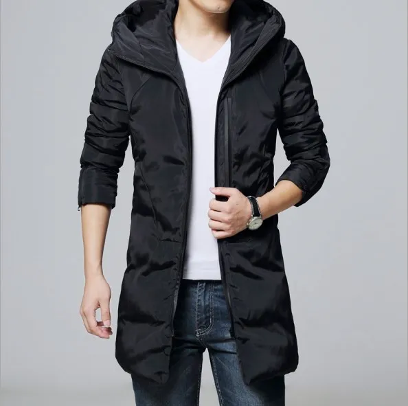 Men Winter Black Parkas Trench Coat Men Windproof Warm Cotton Quilted Jacket Parka Male Zipper Long Hooded Jackets Men 4XL 5XL