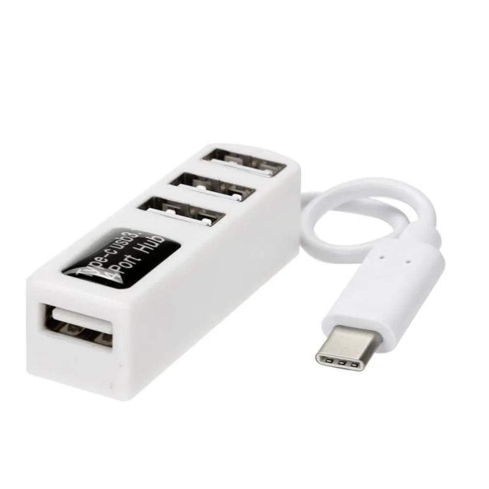 Тип с разъемами типа C и 4-Порты и разъёмы USB 3,0 док-станция USB 3,1 адаптер для MacBook Pro() 6J16 Прямая - Цвет: Белый