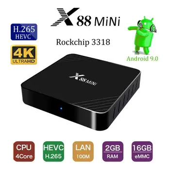 

TWISTER.CK 2.4GHz wireless TV Box X88 MINI 2+16GB Network Set Top Box 4k Android 9.0 RK3318 TV Box TV Set top Box Media Player