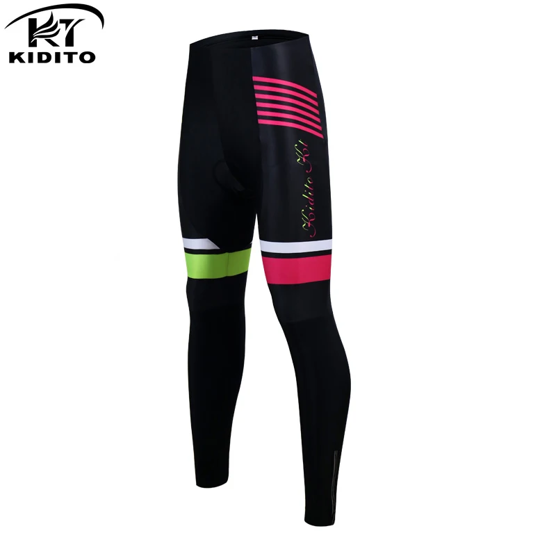 Women Normal Pants KIDITOKT женский велотренажер зимний Coolmax 3D гелевый мягкий MTB велосипед плотный теплый термальный велосипедный велотренажер - Цвет: Women Normal Pants