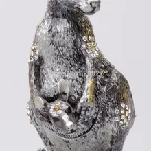 Животное кенгуру брелок коробка ребенок эмалированный окрашенные Стразы Магнитный шарнирный шкатулка для ювелирных изделий