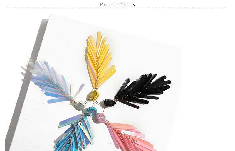 AYAYOO Long Tassel Earrings Yellow Bohemian Crystal Korea Fashion Earrings For Women 2018 Statement Drop Earings Girls Jewelry (1)
