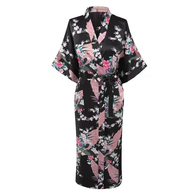 White Summer Women's Kimono Robe Bathrobe Sleepwear Rayon Bath Gown Nightgown Pyjamas Mujer Pijama Size S M L XL XXL XXXL 029